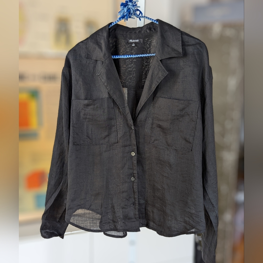 Oversized Madwell Sheer Resort shirt S (Fits Like An L)